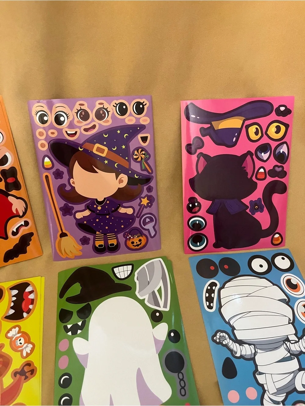 32 Count Halloween Make The Face Sticker Sheets